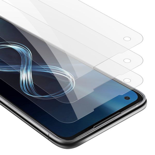 Cadorabo 3x Panzer Folie kompatibel mit Asus ZenFone 8 - Schutzfolie 3er Pack Gehärtetes (Tempered) Display-Schutzglas in 9H Härte mit 3D Touch Kompatibilität Fashion