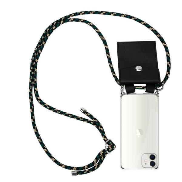 Cadorabo Handy Kette kompatibel mit Apple iPhone 12 MINI Silikon Schutzhülle mit Silbernen Ringen, Kordel Band und abnehmbarem Etui For Sale