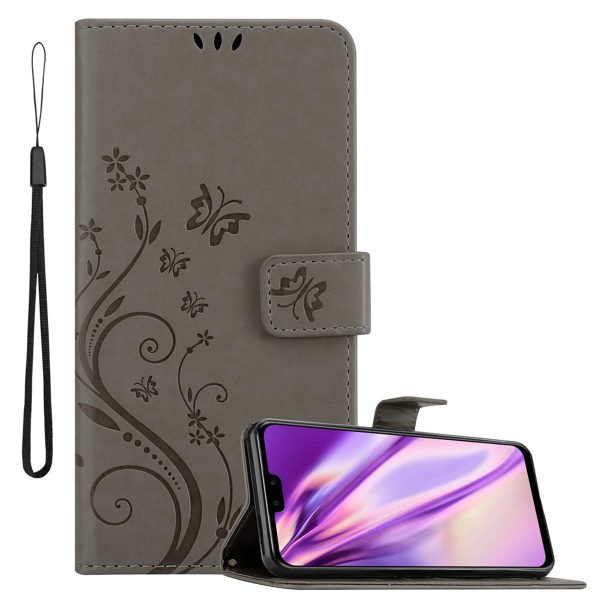 Cadorabo Hülle kompatibel mit Huawei Y9 2019 Schutzhülle im Blumen Design mit Magnetverschluss, Standfunktion und Kartenfächern For Sale