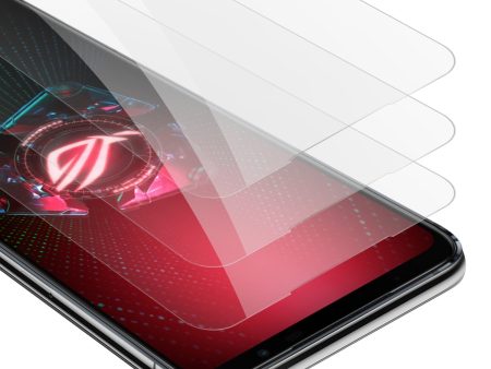 Cadorabo 3x Panzer Folie kompatibel mit Asus ROG Phone 5 - Schutzfolie 3er Pack Gehärtetes (Tempered) Display-Schutzglas in 9H Härte mit 3D Touch Kompatibilität Discount