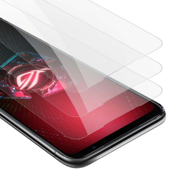 Cadorabo 3x Panzer Folie kompatibel mit Asus ROG Phone 5 - Schutzfolie 3er Pack Gehärtetes (Tempered) Display-Schutzglas in 9H Härte mit 3D Touch Kompatibilität Discount