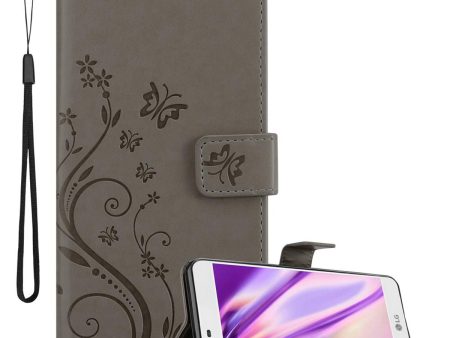 Cadorabo Hülle kompatibel mit LG K7 2016 Schutzhülle im Blumen Design mit Magnetverschluss, Standfunktion und Kartenfächern For Cheap