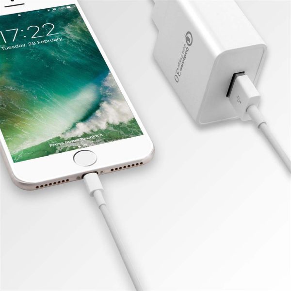 Cadorabo Quick Charge USB Netzteil 18W 5V   3.0A Schnelllade Funktion Ladegerät mit einem Anschluss - Wandladegerät Ladeadapter Ladestecker kompatibel mit Smartphone, Tablet, Navi uvm. Supply