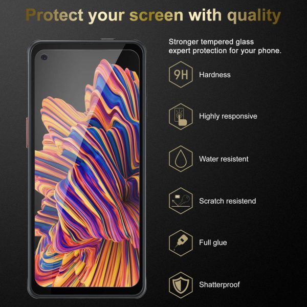 Cadorabo 3x Vollbild Panzer Folie kompatibel mit Samsung Galaxy XCover PRO - Schutzfolie 3er Pack Gehärtetes (Tempered) Display-Schutzglas in 9H Härte mit 3D Touch Online Sale