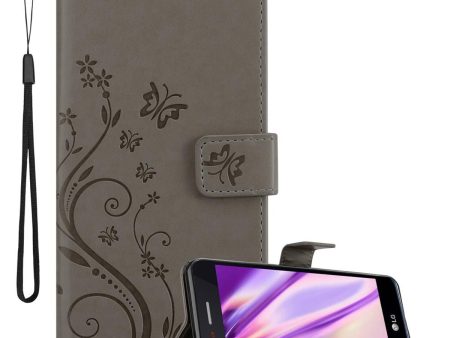 Cadorabo Hülle kompatibel mit LG K8 2017 Schutzhülle im Blumen Design mit Magnetverschluss, Standfunktion und Kartenfächern For Discount