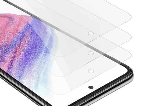 Cadorabo 3x Panzer Folie kompatibel mit Samsung Galaxy A53 5G - Schutzfolie 3er Pack Gehärtetes (Tempered) Display-Schutzglas in 9H Härte mit 3D Touch Kompatibilität For Sale