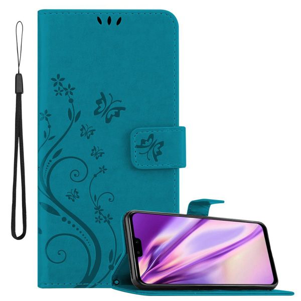 Cadorabo Hülle kompatibel mit Huawei Y9 2019 Schutzhülle im Blumen Design mit Magnetverschluss, Standfunktion und Kartenfächern For Sale