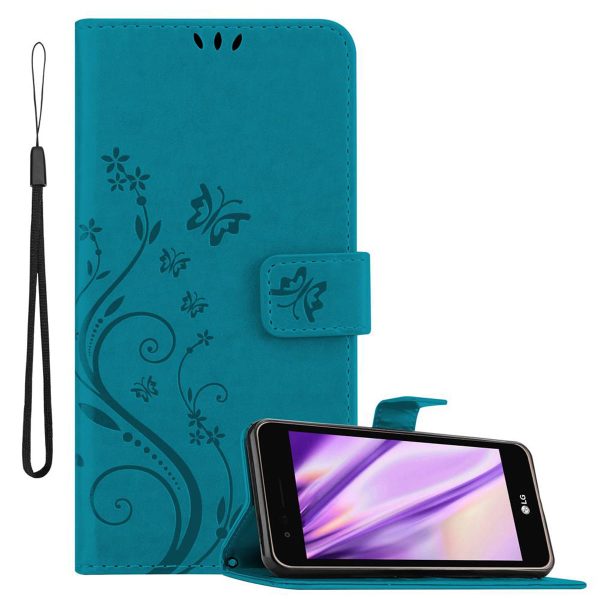 Cadorabo Hülle kompatibel mit LG K4 2017 Schutzhülle im Blumen Design mit Magnetverschluss, Standfunktion und Kartenfächern For Discount