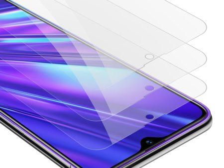 Cadorabo 3x Panzer Folie kompatibel mit Realme 5 PRO   Realme Q - Schutzfolie 3er Pack Gehärtetes (Tempered) Display-Schutzglas in 9H Härte mit 3D Touch Kompatibilität Supply