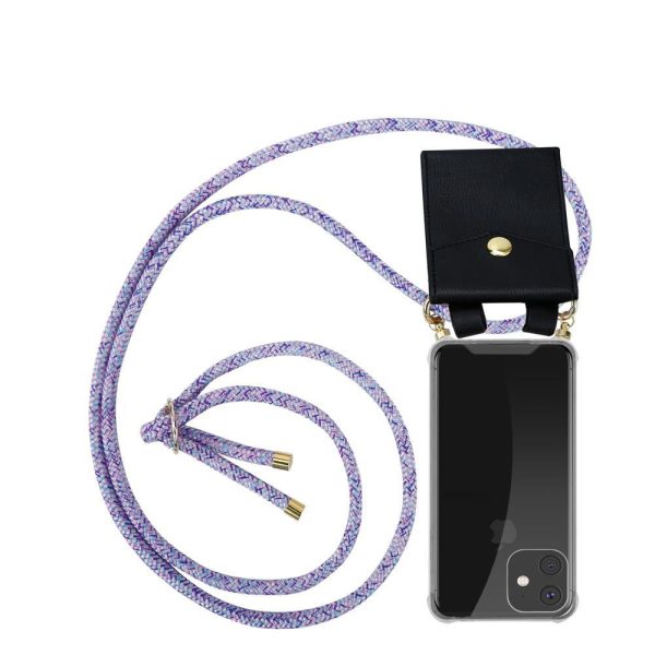 Cadorabo Handy Kette kompatibel mit Apple iPhone 11 Silikon Schutzhülle mit Gold Ringen, Kordel Band und abnehmbarem Etui Sale