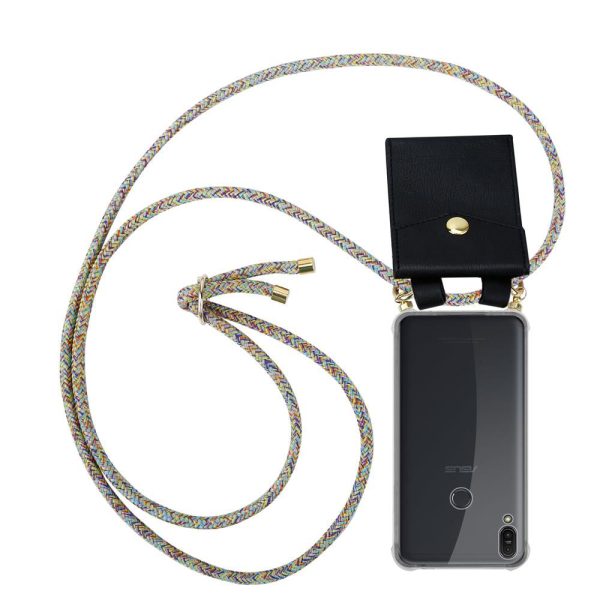 Cadorabo Handy Kette kompatibel mit Asus ZenFone MAX PRO M1 (6 Zoll) Silikon Schutzhülle mit Gold Ringen, Kordel Band und abnehmbarem Etui Supply