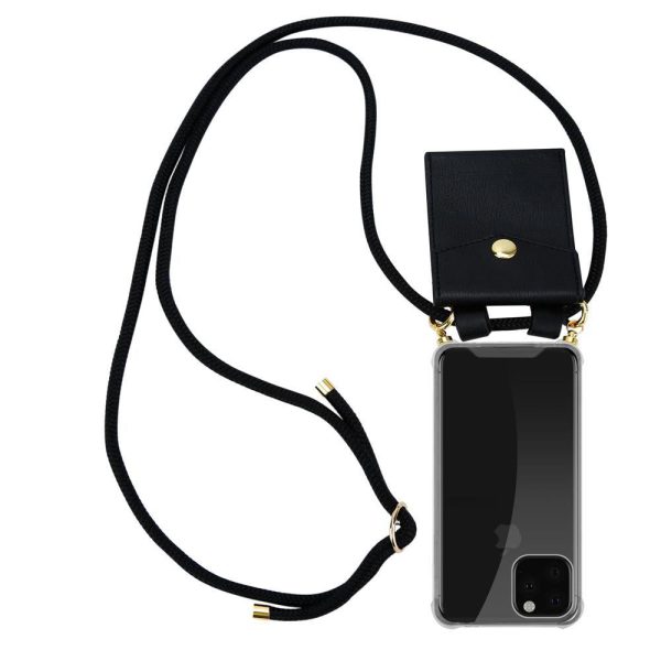 Cadorabo Handy Kette kompatibel mit Apple iPhone 11 PRO MAX Silikon Schutzhülle mit Gold Ringen, Kordel Band und abnehmbarem Etui For Discount