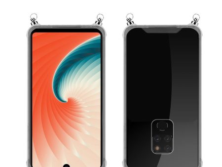 Silikon Hülle Handykette kompatibel mit Huawei MATE 20 mit silbernen Ringen For Discount